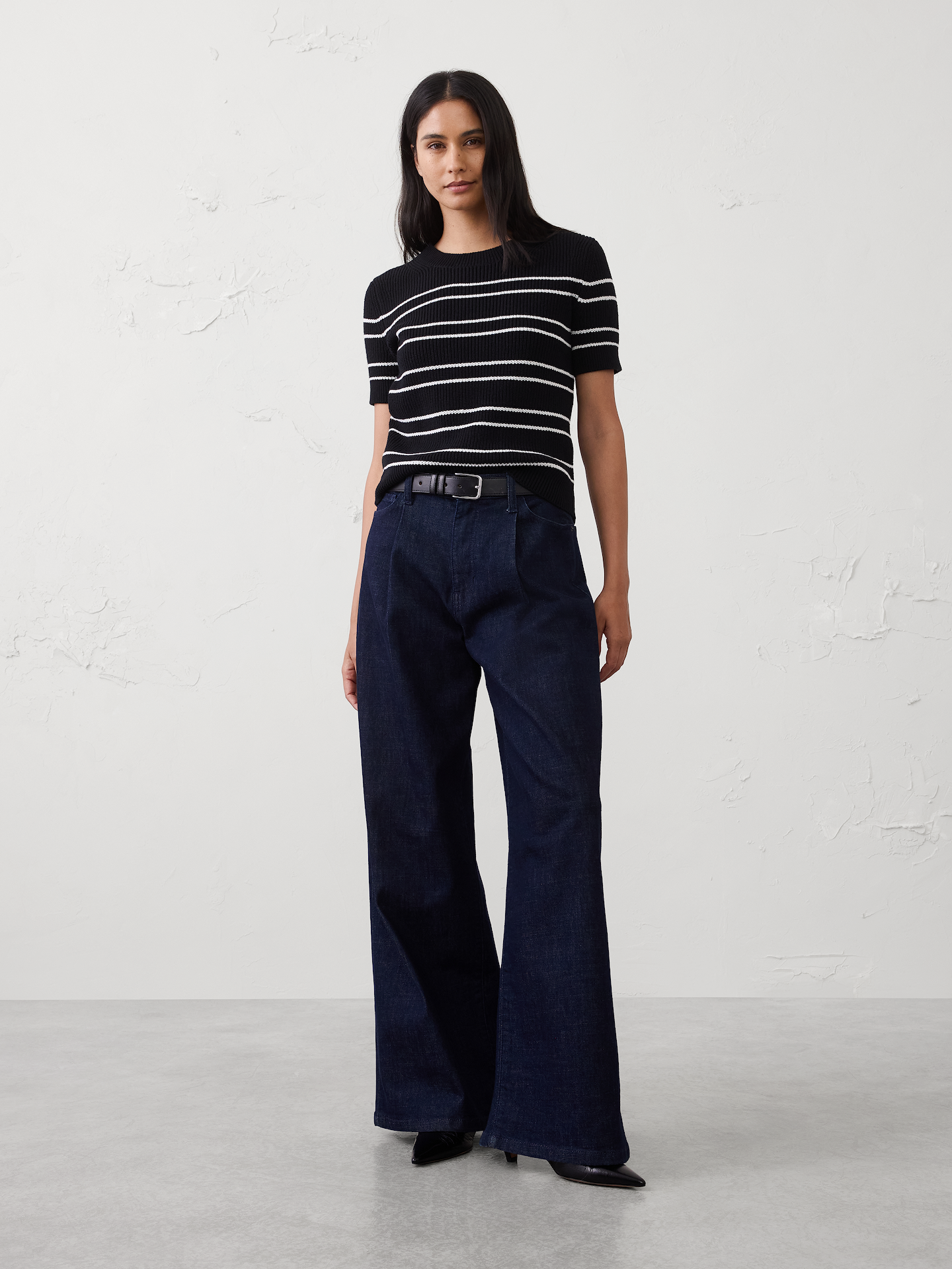 Image number 1 showing, Cotton Striped Ribbed Textured Sweater