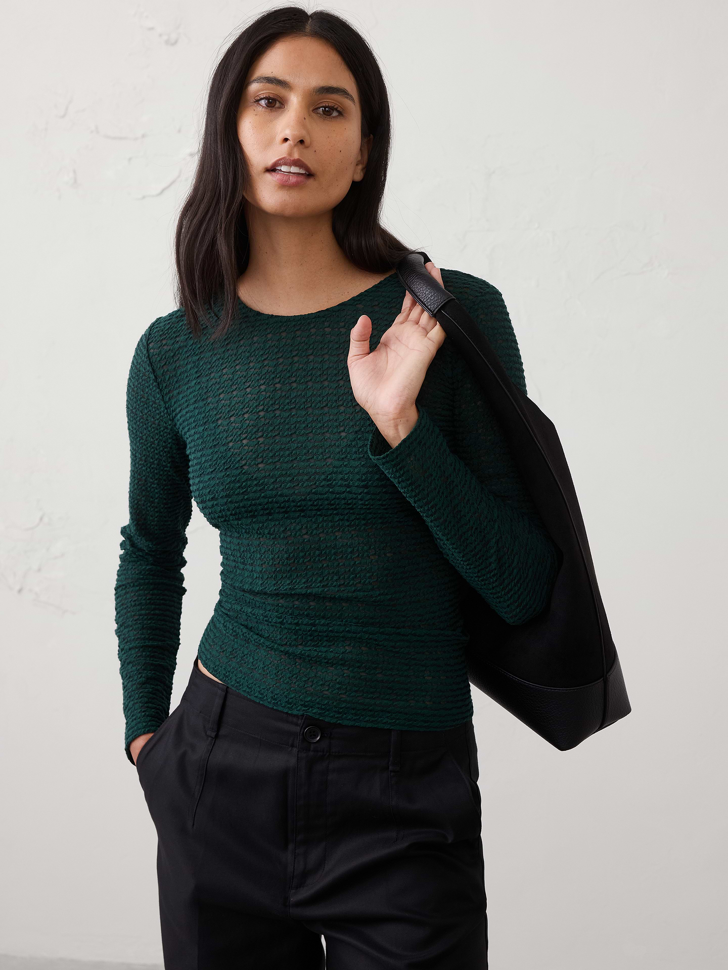 Image number 1 showing, Sheer Jaquard T-Shirt