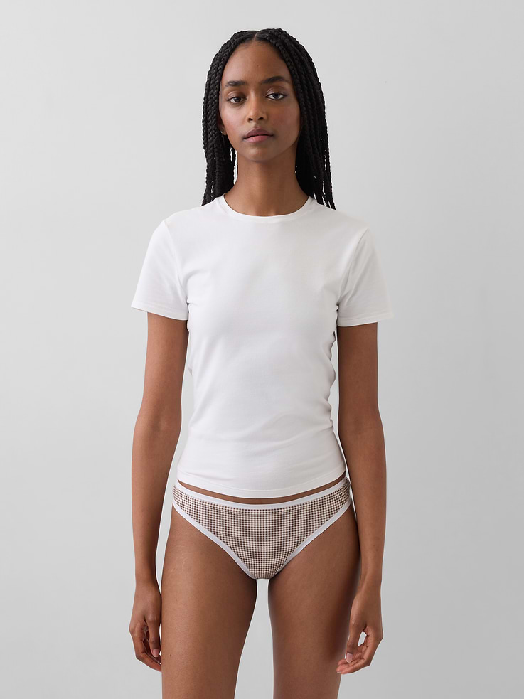 Image number 2 showing, Organic Stretch Cotton Thong (3-Pack)