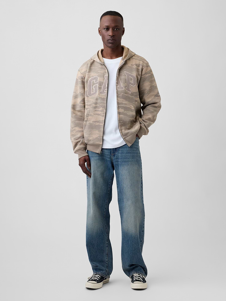 Image 3 of 4, Relaxed Gap Logo Zip Hoodie