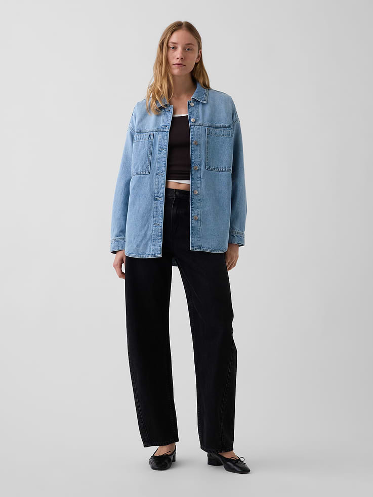 Image number 2 showing, Denim Oversized Shirt Jacket