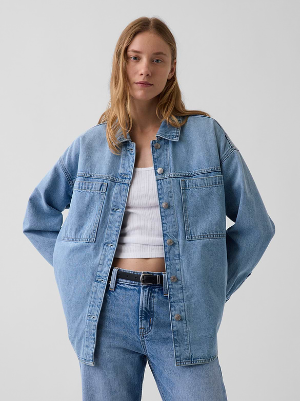 Denim Oversized Shirt Jacket