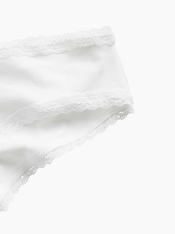 SoftMade Organic Stretch Cotton Lace-Trim Cheeky Hipster