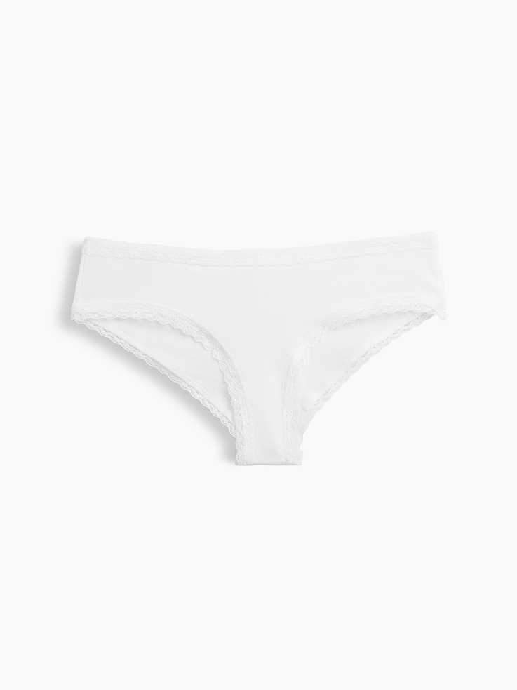 Image number 5 showing, SoftMade Organic Stretch Cotton Lace-Trim Cheeky Hipster