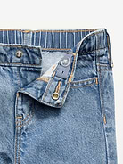 L'image numéro 5 présente Jean coupe très généreuse jambe large à taille haute et à volants pour fille