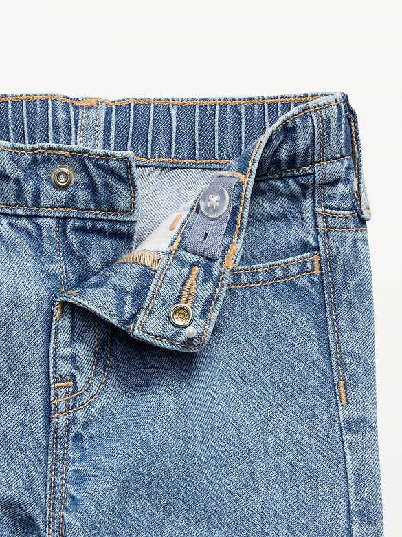 High-Waisted Super Baggy Ruffled Wide-Leg Jeans for Girls