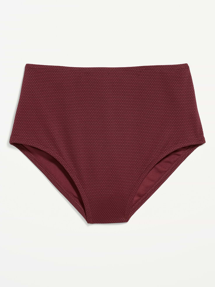 Image number 4 showing, High-Waisted Pique Bikini Swim Bottoms