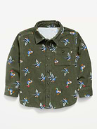 Image number 1 showing, Printed Long-Sleeve Corduroy Shirt for Toddler Boys