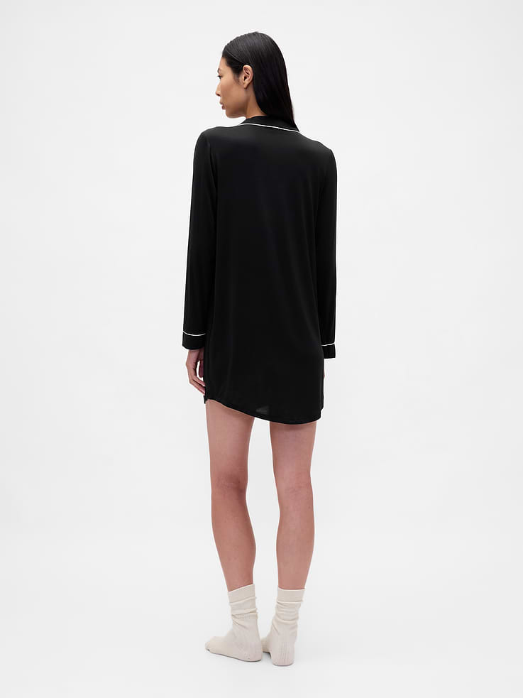 Image number 2 showing, SoftMade Modal PJ Shirtdress
