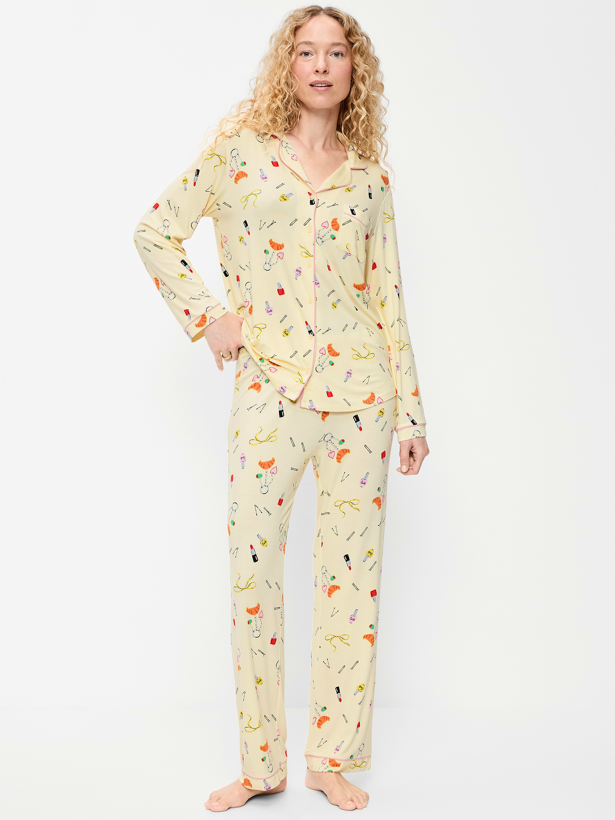 Sunday Sleep Knit Jersey Pant Set - Yellow Print by Old Navy