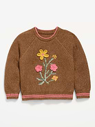 Image number 1 showing, SoSoft Long-Sleeve Graphic Sweater for Toddler Girls
