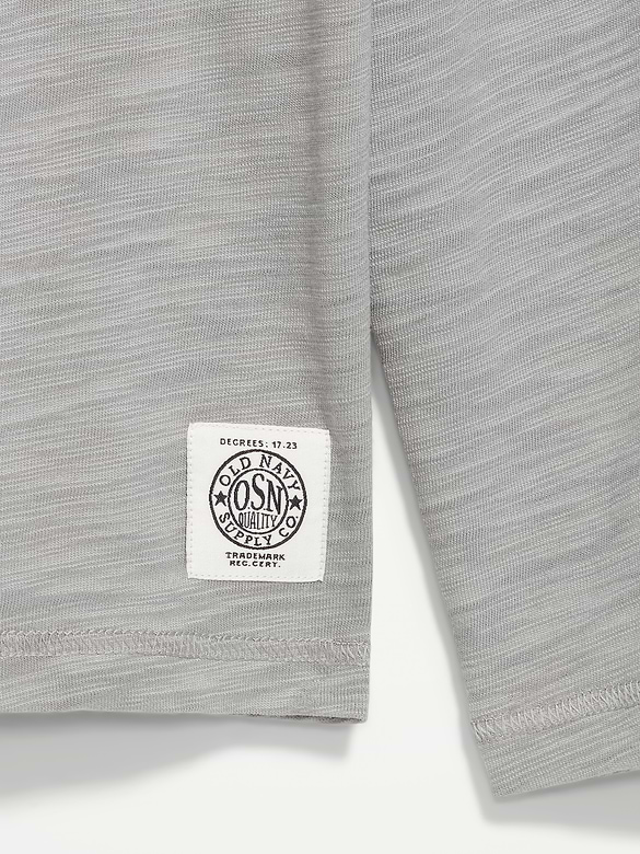 Long-Sleeve Slub-Knit Henley T-Shirt