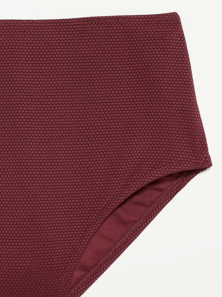 Image number 7 showing, High-Waisted Pique Bikini Swim Bottoms