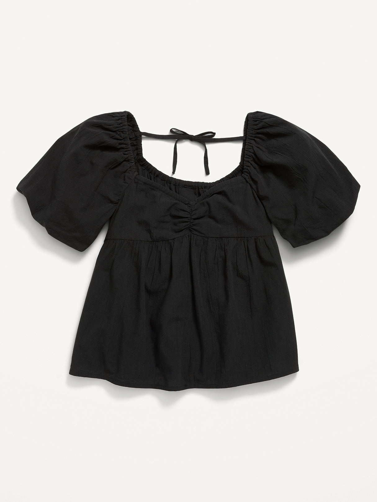 CLANE WAIST SHAPE PUFF SLEEVE TOPS ブラック CLANE WAIST SHAPE PUFF