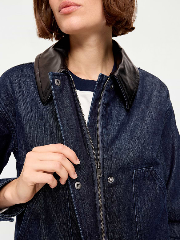 Cropped Denim Barn Jacket