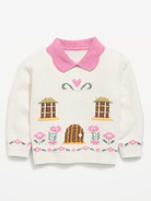 Image number 1 showing, SoSoft Collared Graphic Sweater for Toddler Girls