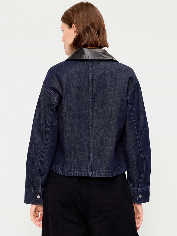 Cropped Denim Barn Jacket