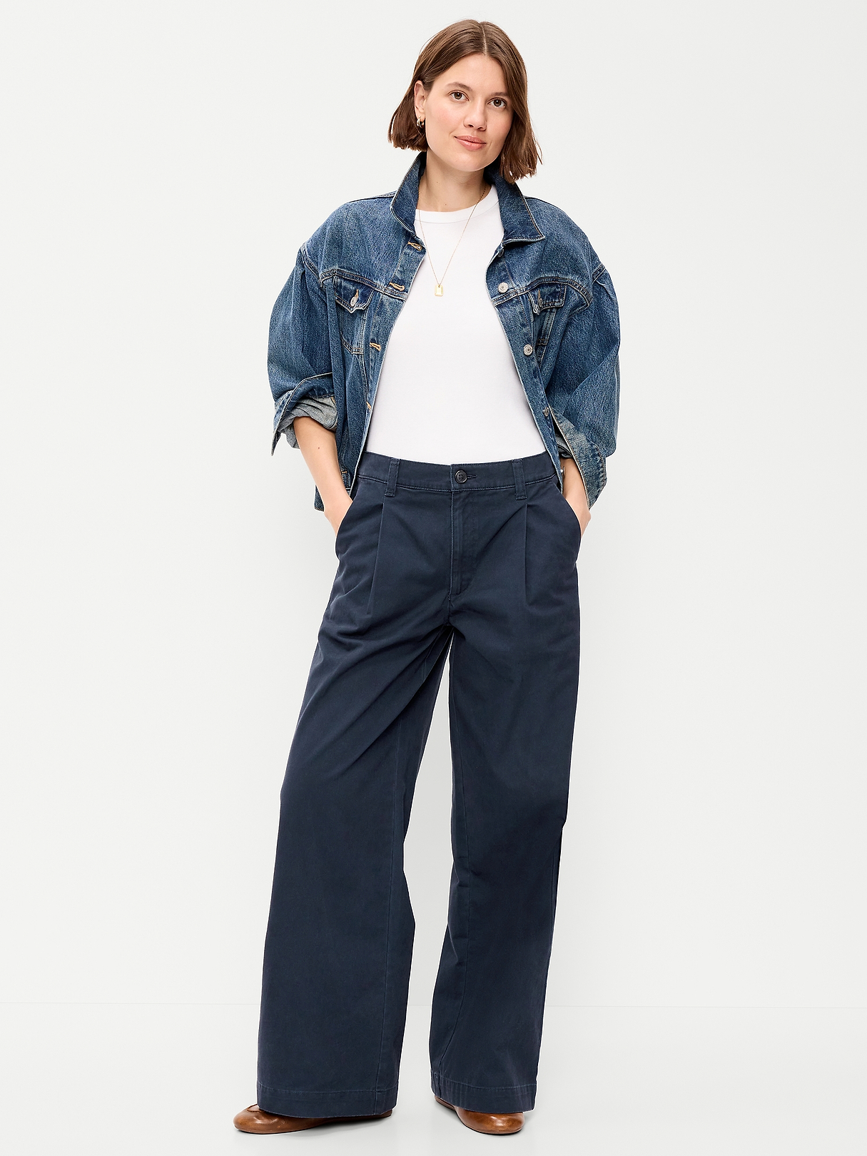 Mid-Rise Pleated Wide-Leg Pants | Old Navy