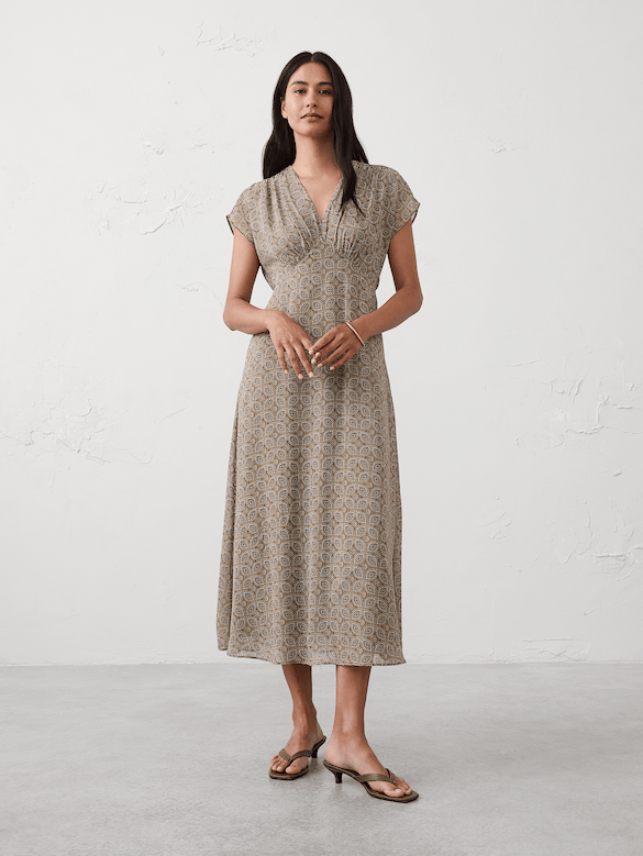 Gathered Empire Midi Dress