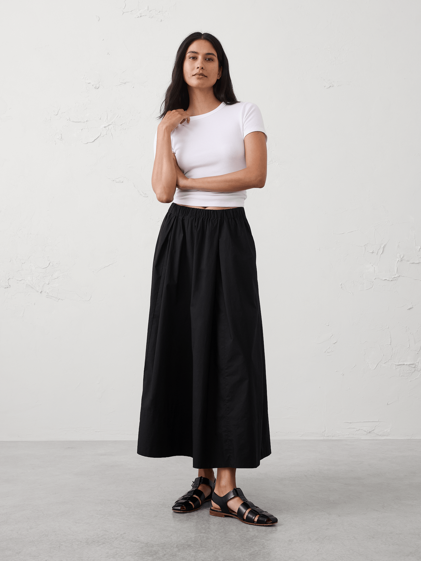 Image number 1 showing, Poplin Maxi Skirt