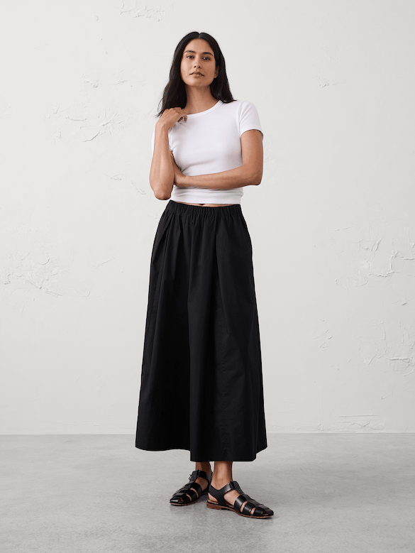 Poplin Maxi Skirt