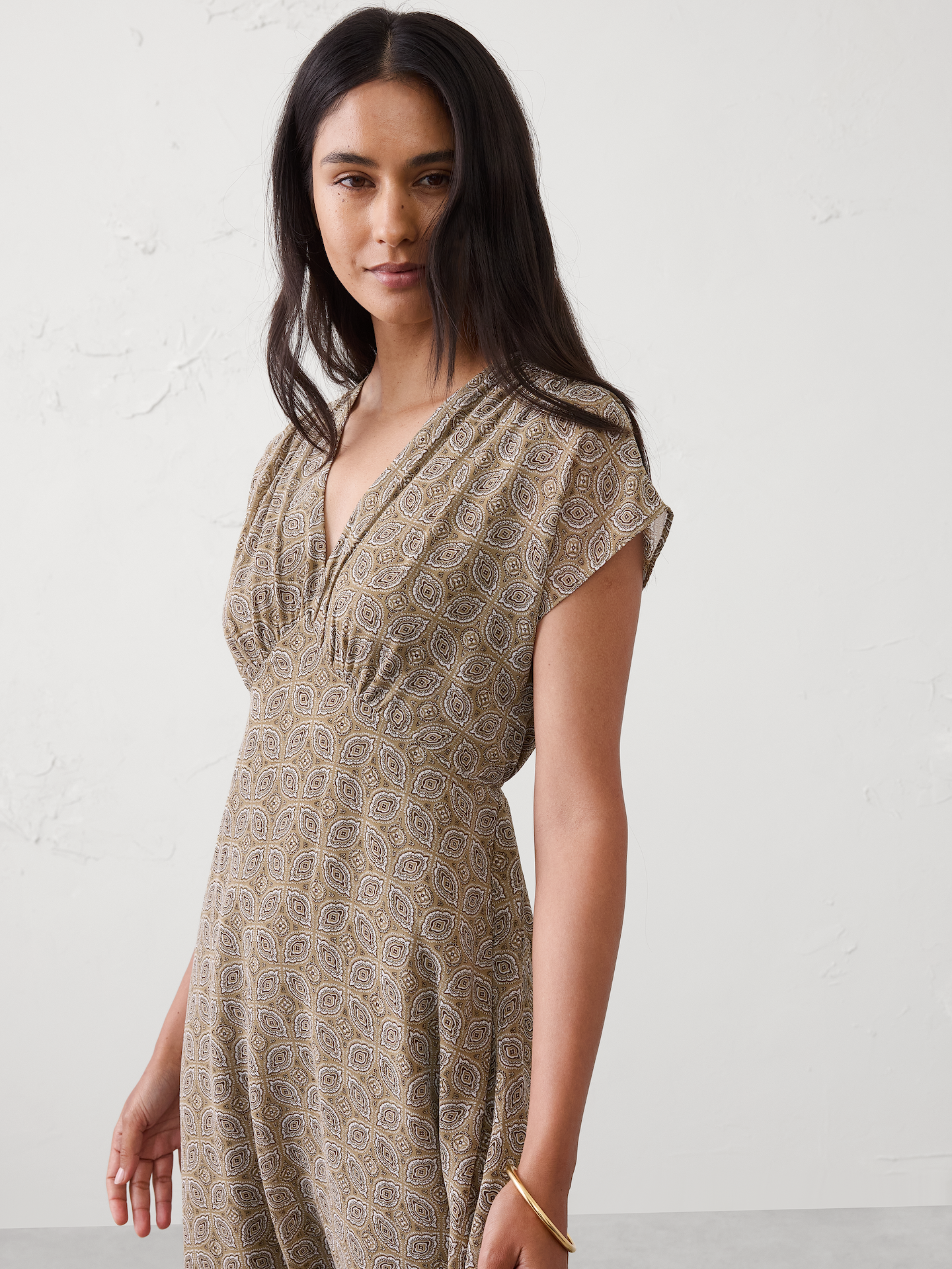 Image number 3 showing, Gathered Empire Midi Dress