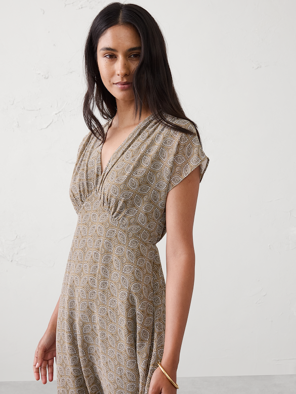 Gathered Empire Midi Dress