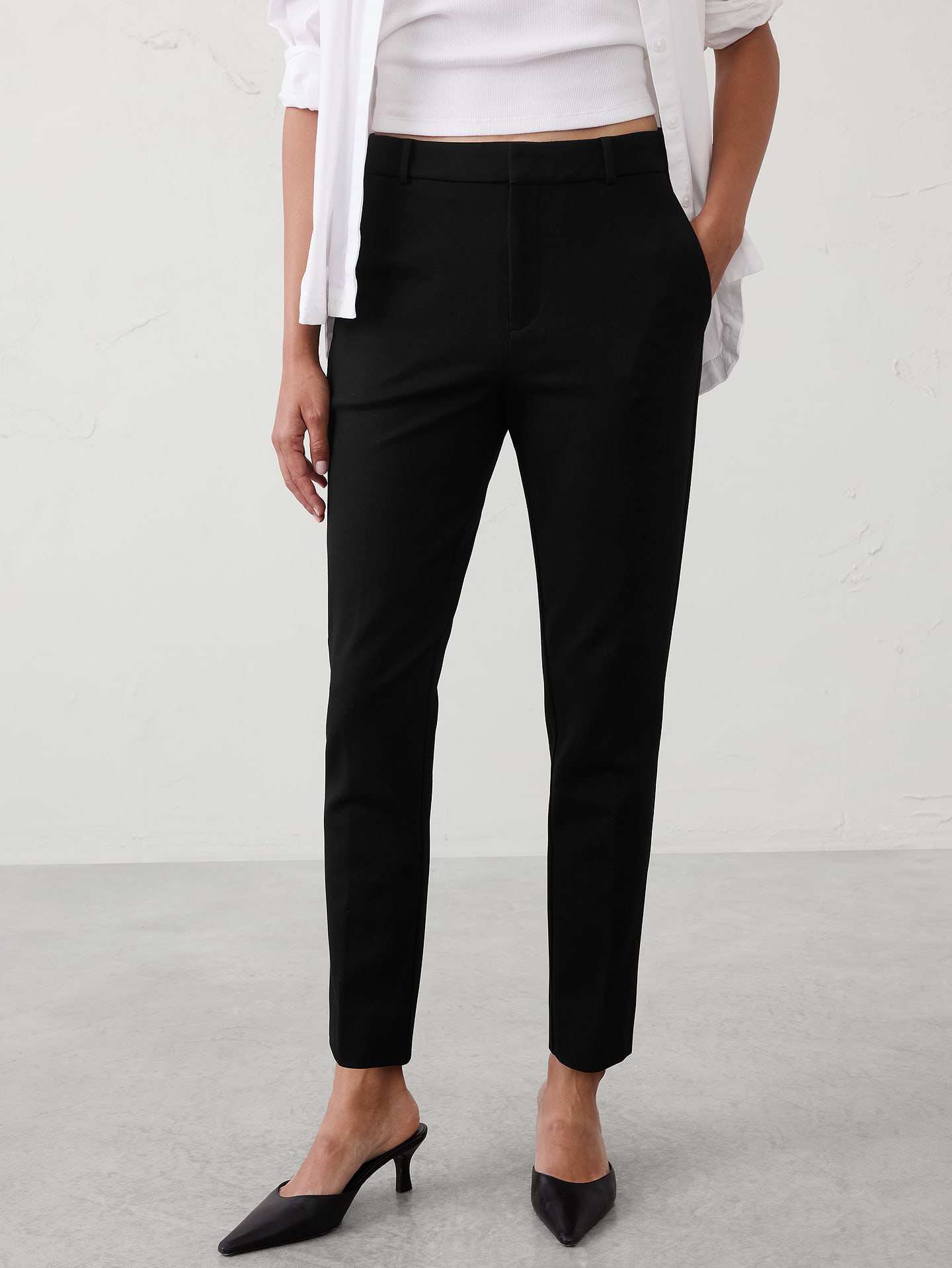 Image number 3 showing, Sloan Slim High-Rise Knit Ponte Ankle Pant