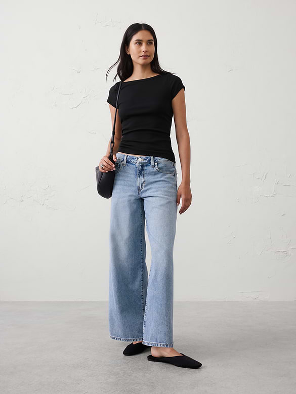 Ribbed Boatneck Top