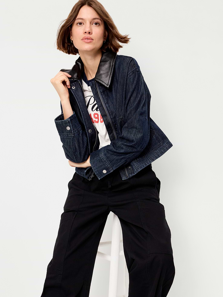 Image number 3 showing, Cropped Denim Barn Jacket