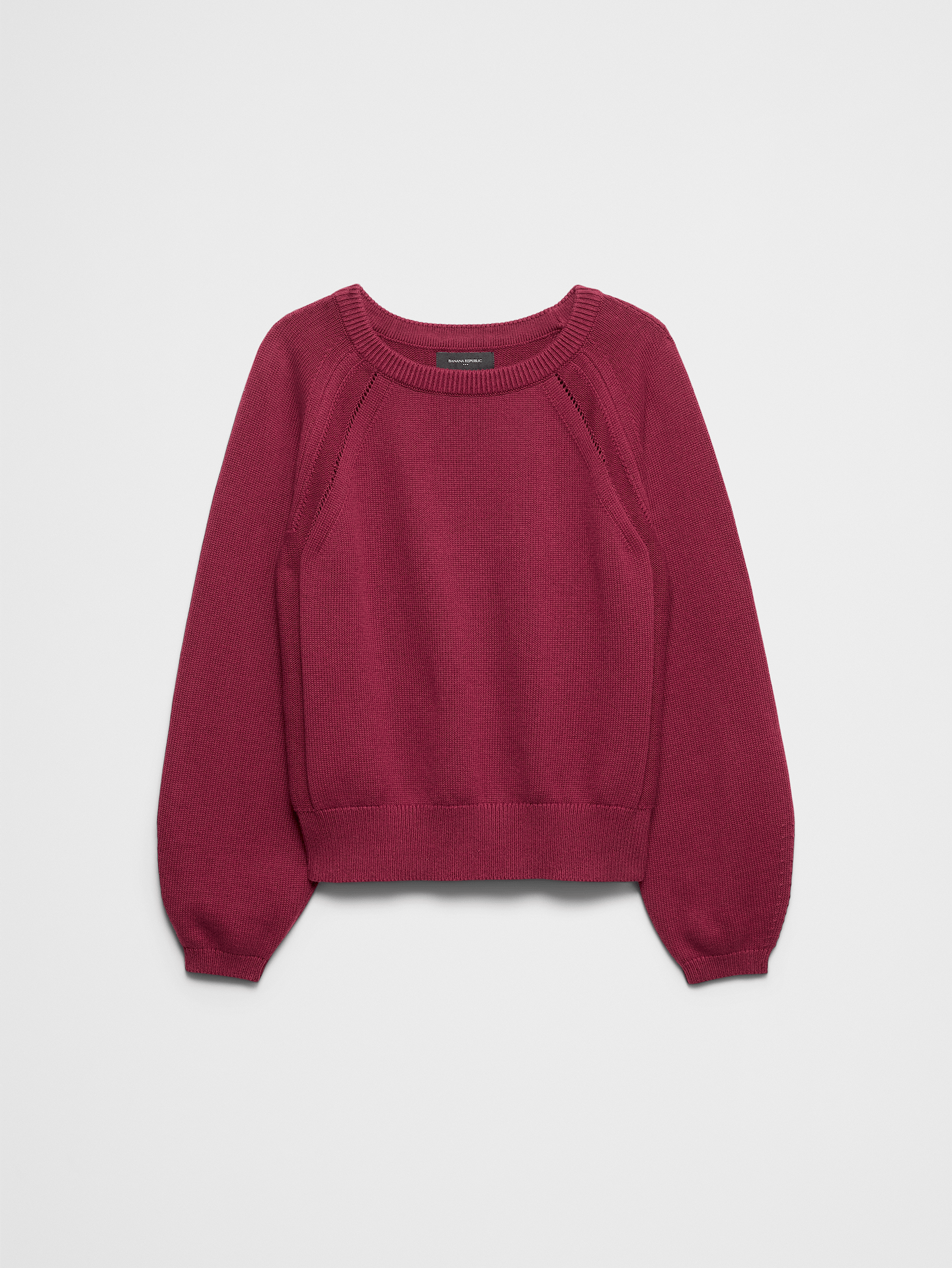 Image number 4 showing, Cotton Pointelle Volume-Sleeve Sweater