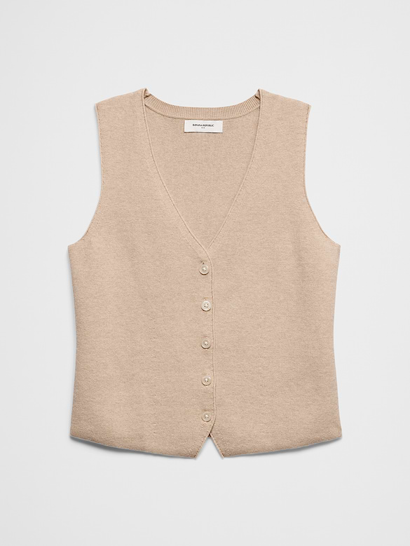 V-Neck Button Sweater