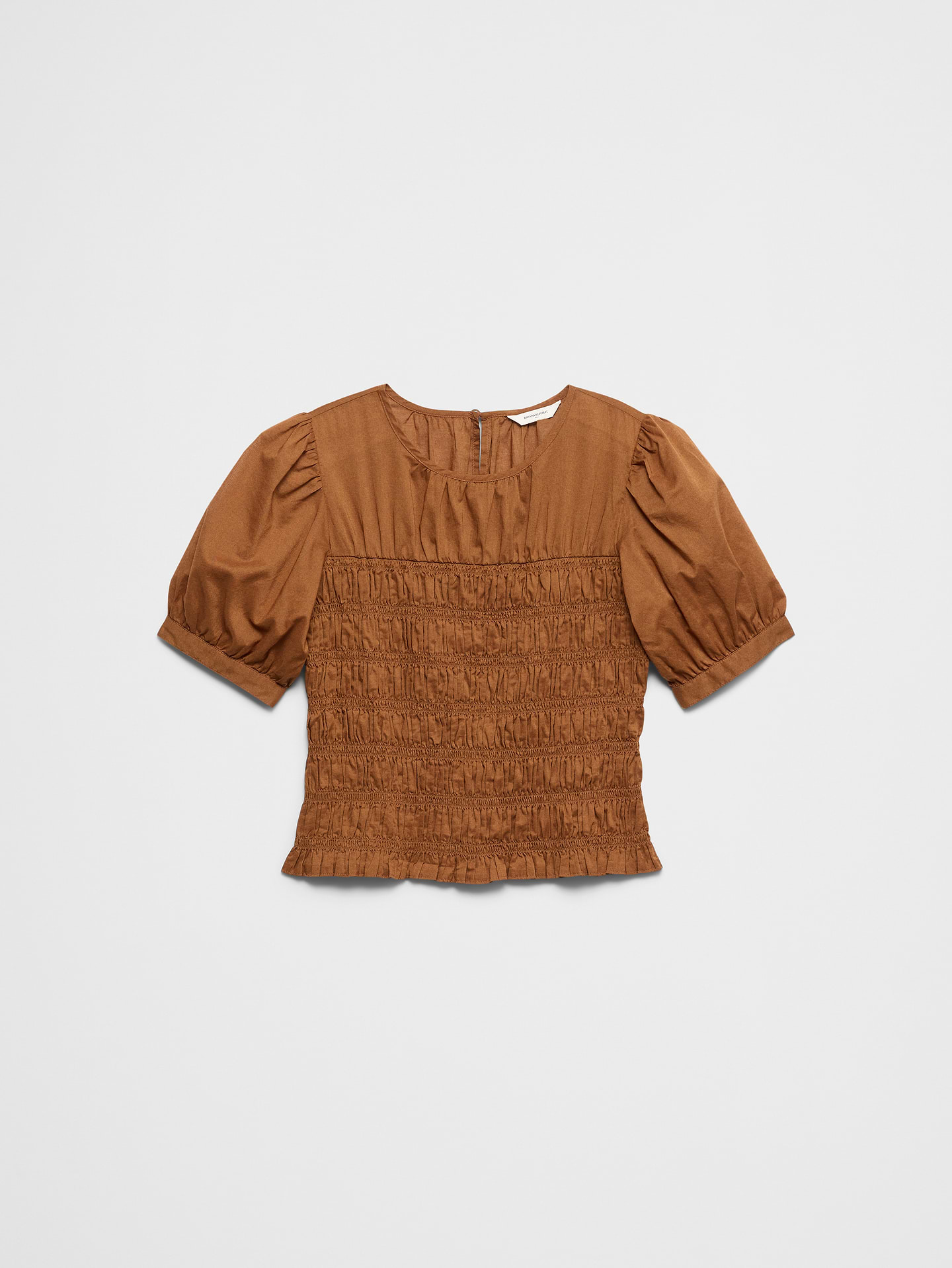 Image number 4 showing, High-Neck Smocked Cropped Top