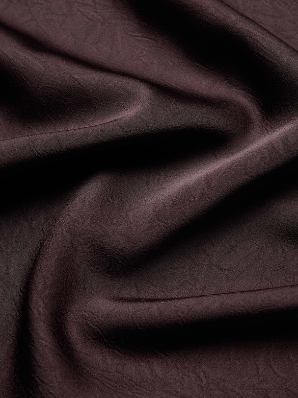 Crushed Satin Midi Slip Skirt