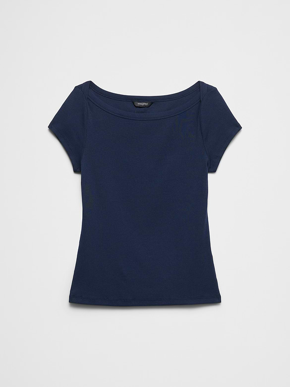 Ribbed Boatneck Top