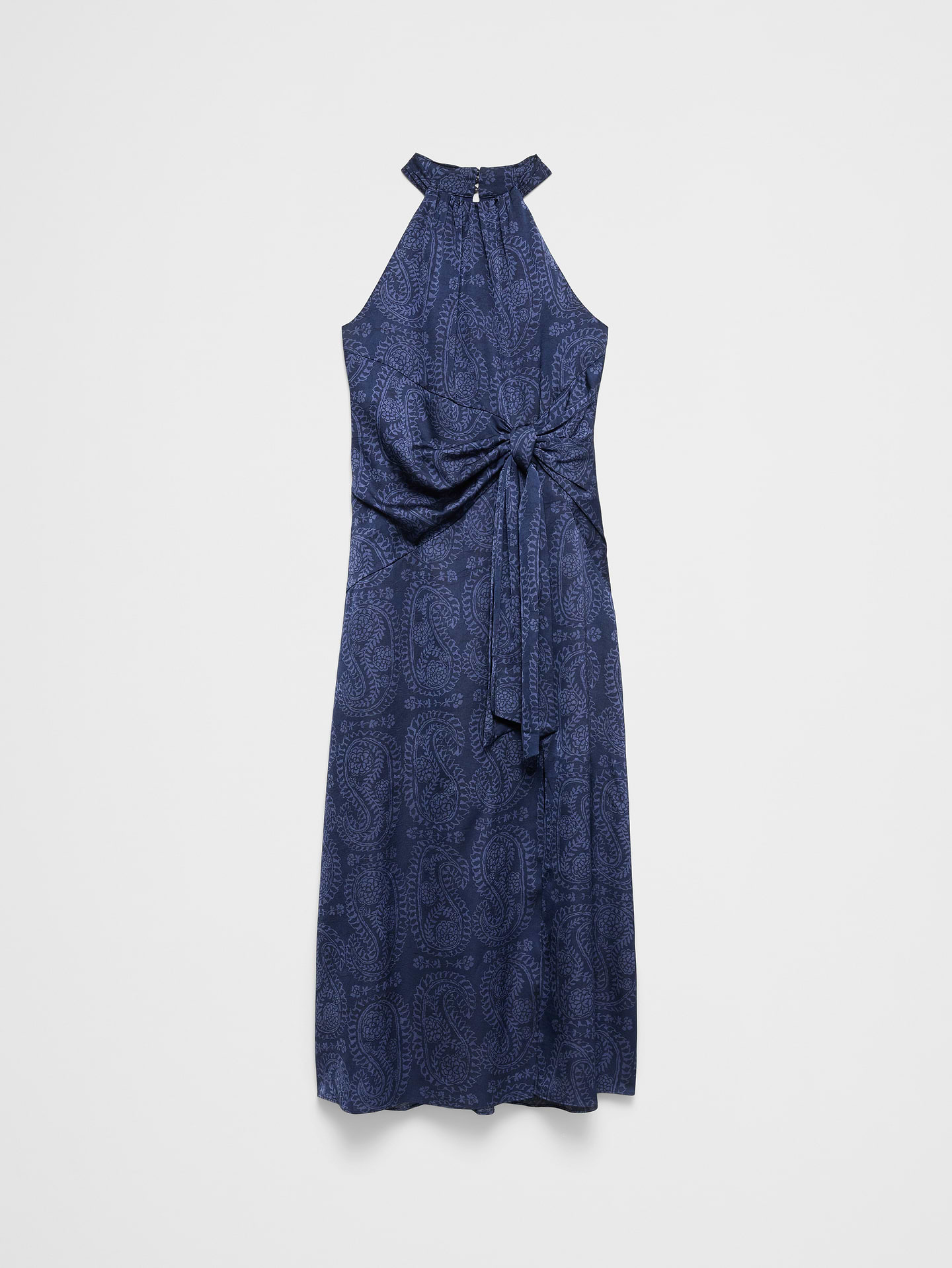 Image number 4 showing, Satin Halter Tie-Waist Maxi Dress
