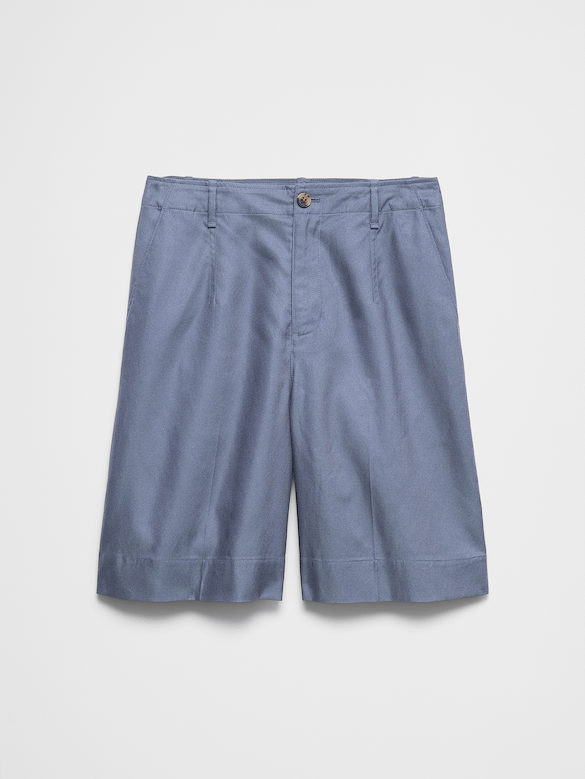 High-Rise Twill Bermuda Short