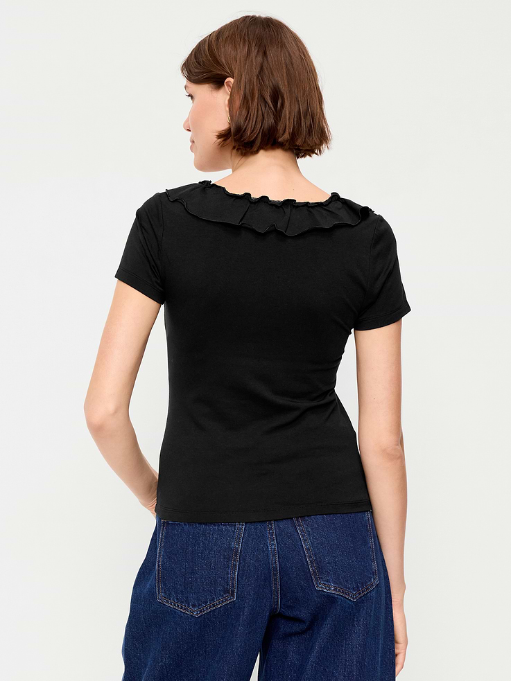 Image number 2 showing, Lettuce-Edge Scoop-Neck Top