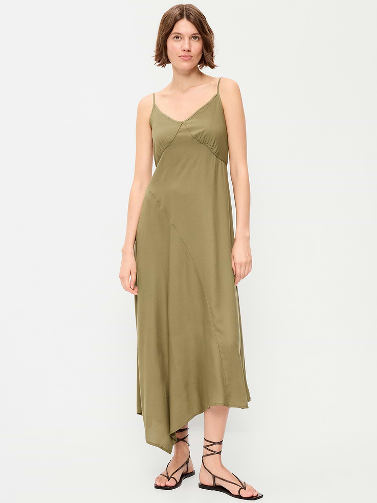 Image number 1 showing, Fit & Flare Tie-Back Asymmetrical Midi Dress