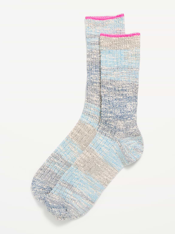 Slouchy Textured Crew Socks for Women