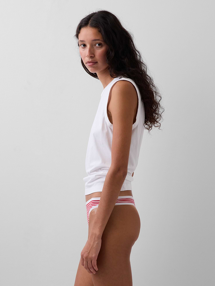 Image number 3 showing, Organic Stretch Cotton Thong (3-Pack)