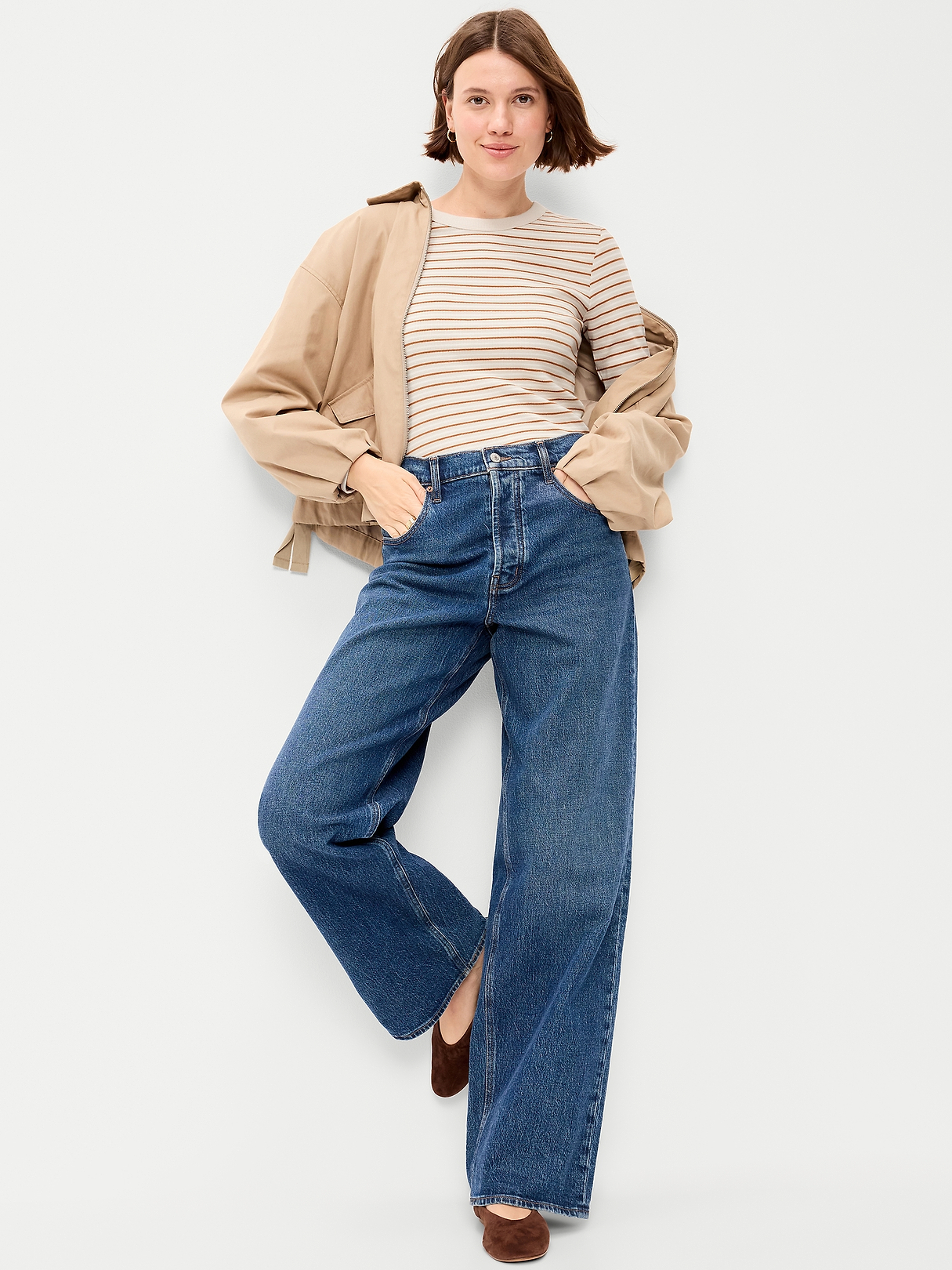 Snug Long-Sleeve Striped Ribbed T-Shirt | Old Navy