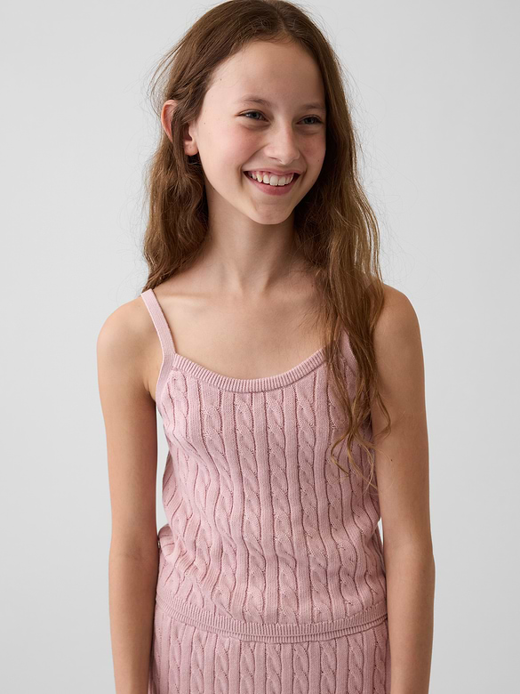 Kids 100% Cotton Cable-Knit Sweater Cami