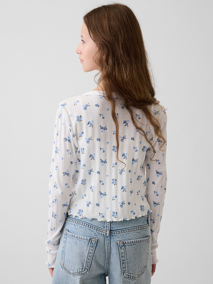 Image number 3 showing, Kids Pointelle Rib Cardigan