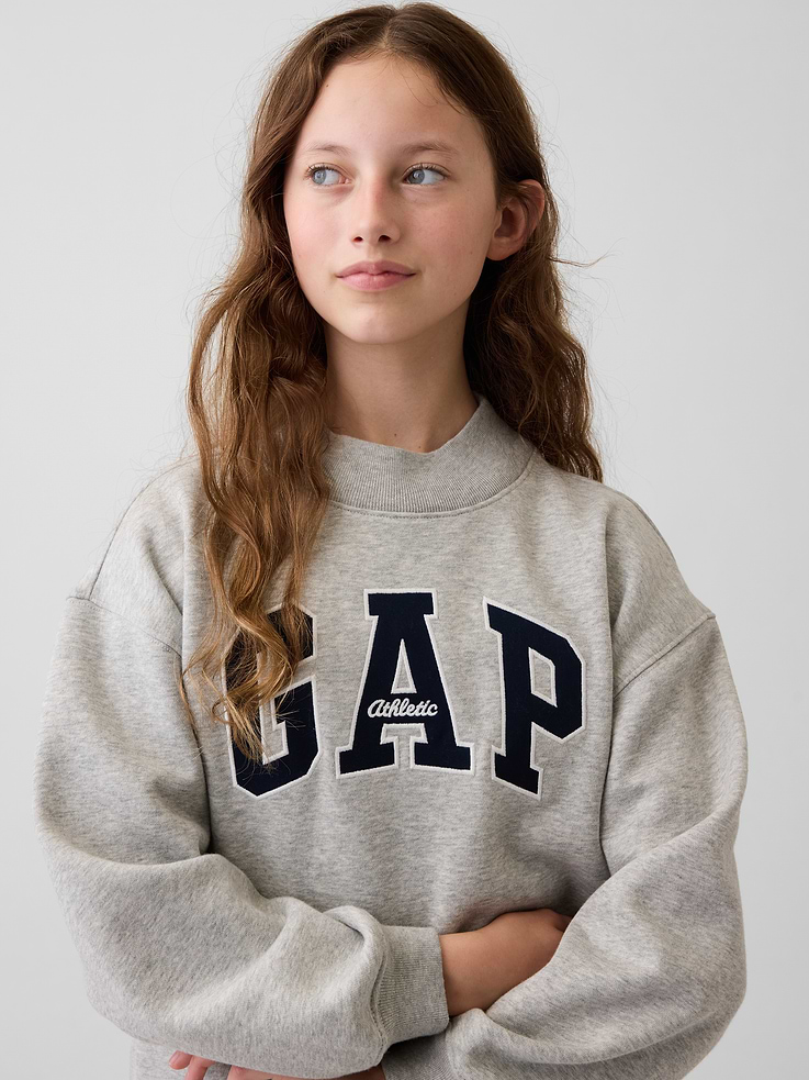Image number 1 showing, Kids VintageSoft Oversized Mockneck Logo Sweatshirt