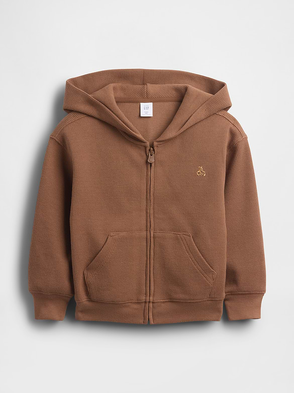 Baby & Toddler Waffle Zip Hoodie