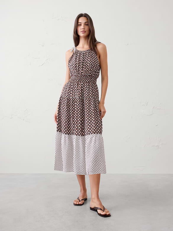 Tied-Shoulder Maxi Dress
