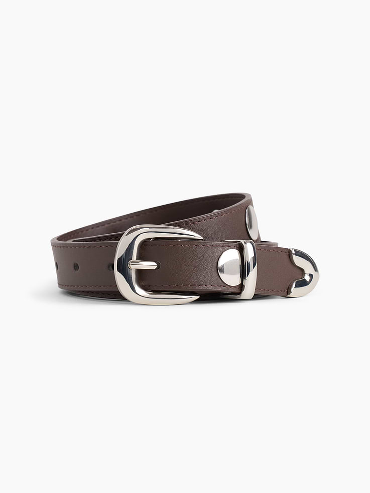 Image number 1 showing, Vegan-Leather Studded Western Belt