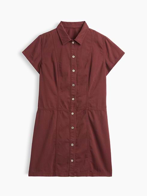 Denim Button-Front Mini Dress