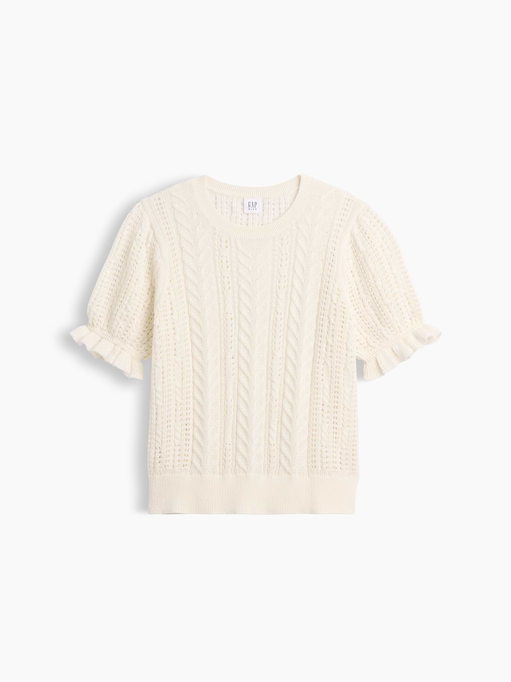 Image number 1 showing, Kids Relaxed Puff Sleeve Sweater